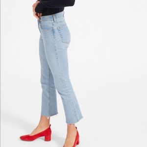 Women kick crop jeans